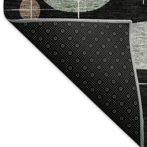 HomeRoots 8' X 10' Stylish Black, Brown & Gray Geometric Area Rug - Washable, Durable for Indoor & Outdoor Use 690204