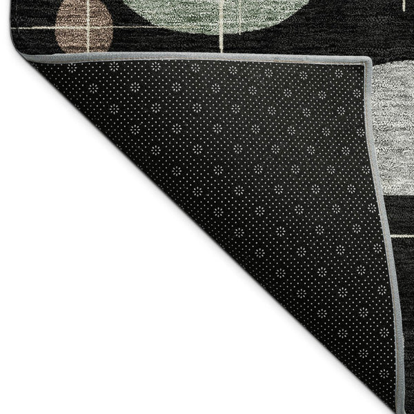HomeRoots 8' X 10' Stylish Black, Brown & Gray Geometric Area Rug - Washable, Durable for Indoor & Outdoor Use 690204