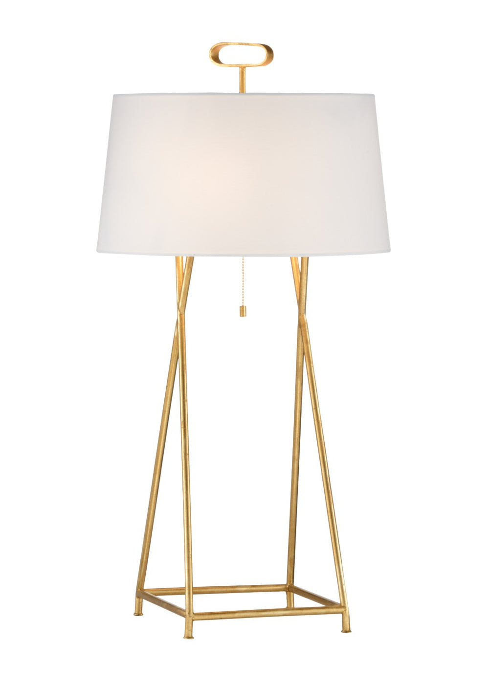 Chelsea House Cross Sculptural Lamp In Antique Gold Leaf Finish — 33.5" Tall Open-Frame Cross For Tables, Warm Glow 69022