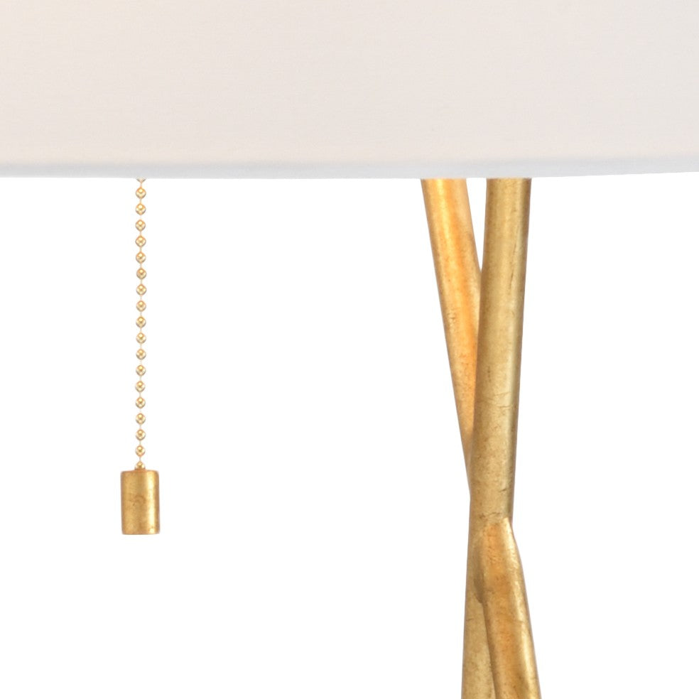 Chelsea House Cross Sculptural Lamp In Antique Gold Leaf Finish — 33.5" Tall Open-Frame Cross For Tables, Warm Glow 69022