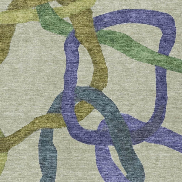 HomeRoots 10' X 14' Stylish Artichoke Green Abstract Washable Area Rug for Indoor & Outdoor Living Spaces 690242