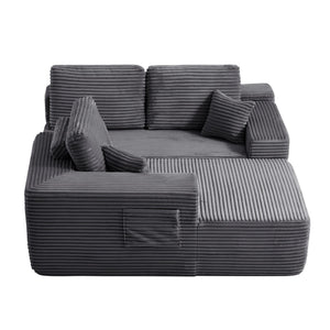 English Elm 104" Modular Cloud Sectional Plush Corduroy Deep Seat Sofa for Living Rooms W3975S00045