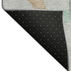 HomeRoots 5' Contemporary Gray-Blue & Copper Abstract Washable Area Rug for Indoor/Outdoor Spaces, Stylish Durability 690256