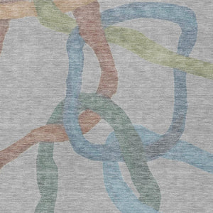 HomeRoots 10' Gray Blue and Copper Abstract Area Rug - Stylish, Washable, Durable for Indoor & Outdoor Use! 690260