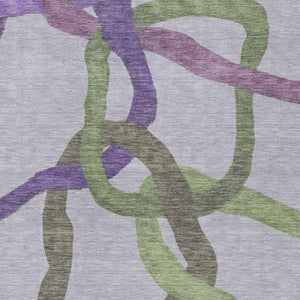HomeRoots 10' Abstract Area Rug in Lavender Green & Brown – Washable, Durable for Indoor/Outdoor Use! 690266