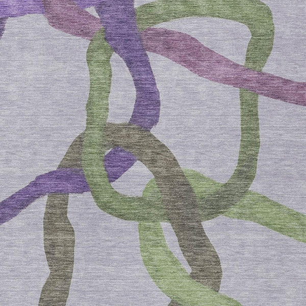 HomeRoots 10' Abstract Area Rug in Lavender Green & Brown – Washable, Durable for Indoor/Outdoor Use! 690266