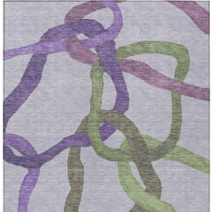 HomeRoots 10' Abstract Area Rug in Lavender Green & Brown – Washable, Durable for Indoor/Outdoor Use! 690266