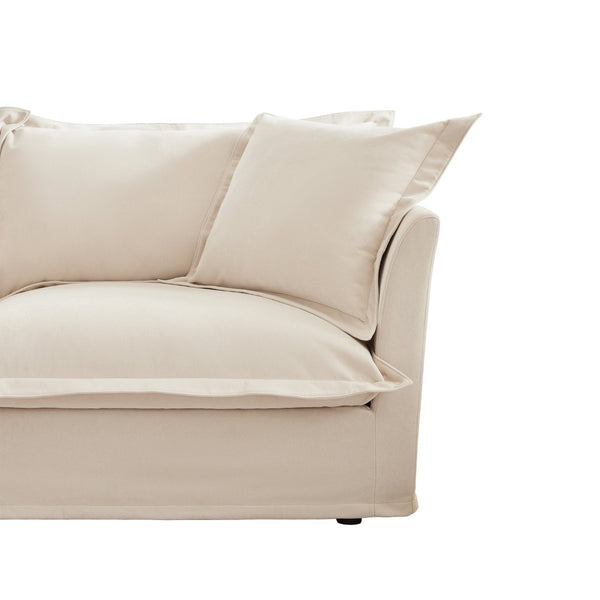 English Elm Koala Chenille Ottoman Plush High Density Foam Seating with Washable Cover W3041P240117
