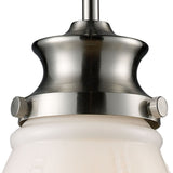 Schoolhouse 8'' Wide 1-Light Mini Pendant - Satin Nickel 69029-1 Elk Lighting