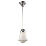 Schoolhouse 8'' Wide 1-Light Mini Pendant - Satin Nickel 69029-1 Elk Lighting