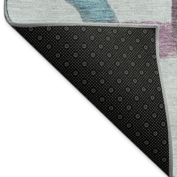 HomeRoots 9' X 12' Vibrant Abstract Washable Area Rug - Teal, Blue, Red & Mauve for Indoor/Outdoor Spaces 690295