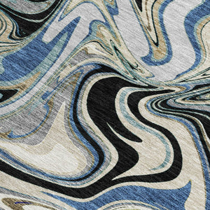 HomeRoots 8' X 10' Modern Abstract Area Rug - Washable Indoor/Outdoor, Durable & Stylish for High-Traffic Spaces 690300