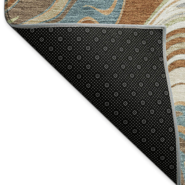 HomeRoots 10' X 14' Modern Abstract Washable Area Rug in Rust, Ivory & Gray - Stylish for Indoor/Outdoor Use 690320