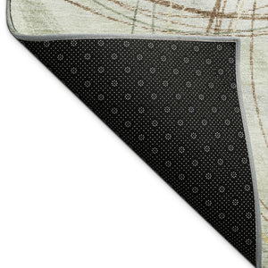 HomeRoots 5' X 8' Artichoke Green Abstract Area Rug – Stylish, Washable, Durable Indoor/Outdoor Comfort! 690340