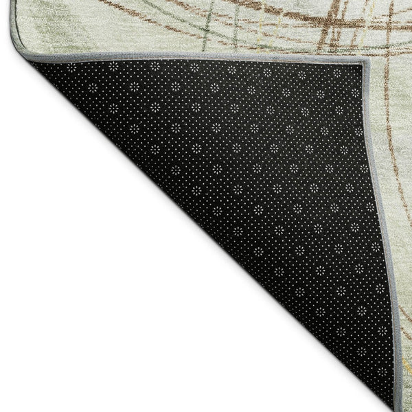 HomeRoots 5' X 8' Artichoke Green Abstract Area Rug – Stylish, Washable, Durable Indoor/Outdoor Comfort! 690340