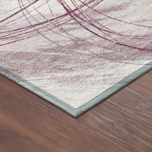 HomeRoots 5' X 8' Stylish Blush Pink Abstract Area Rug - Modern, Washable, Indoor/Outdoor, Durable Design 690346