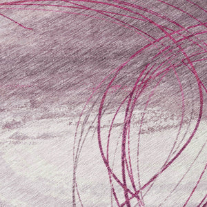 HomeRoots 8' Blush Ivory and Pink Round Area Rug - Stylish, Washable, Durable for Indoor/Outdoor Spaces 690347