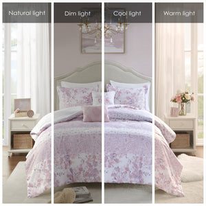 English Elm Floral Paisley Comforter Set Twin/Twin XL - Soft Microfiber, Anti-Microbial, Decorative Pillows Pink 19.68 L x 12.99 W x 6.3 H B035P294217