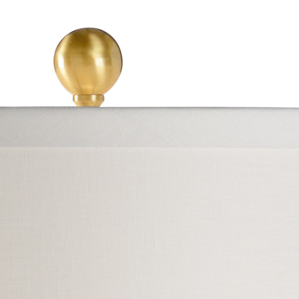 Chelsea House Potter Celadon Crackle Lamp With Antique Brass Accents — Porcelain Cylinder For Ambient Light 69035