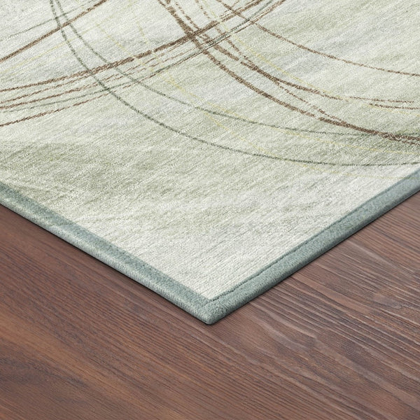HomeRoots 5' X 8' Sage Brown Ivory Abstract Area Rug - Durable, Washable, Stylish Indoor & Outdoor Decor Solution 690364