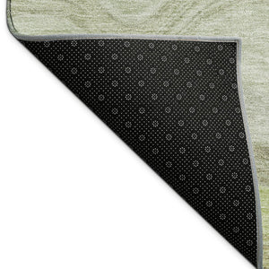 HomeRoots 10' X 14' Artichoke Green Striped Washable Area Rug – Durable Indoor/Outdoor Design for High-Traffic Spaces 690386