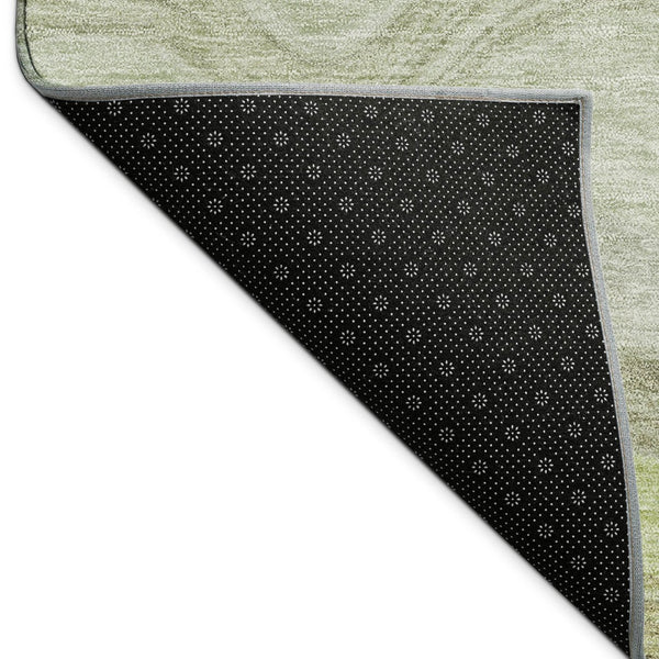 HomeRoots 10' X 14' Artichoke Green Striped Washable Area Rug – Durable Indoor/Outdoor Design for High-Traffic Spaces 690386