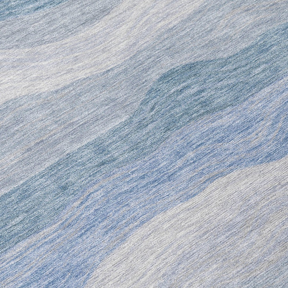 HomeRoots 9' X 12' Stylish Denim Blue Striped Area Rug - Washable, Durable & Versatile for Indoor/Outdoor Use 690403