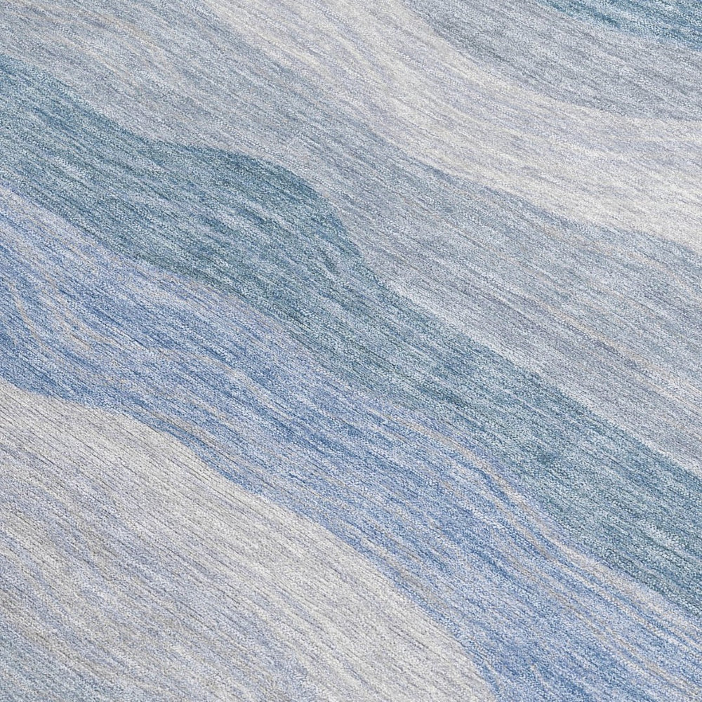 HomeRoots 10' Stylish Denim Blue Striped Washable Area Rug - Durable Indoor/Outdoor Design for High-Traffic Spaces 690404