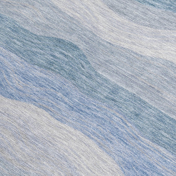 HomeRoots 10' Stylish Denim Blue Striped Washable Area Rug - Durable Indoor/Outdoor Design for High-Traffic Spaces 690404