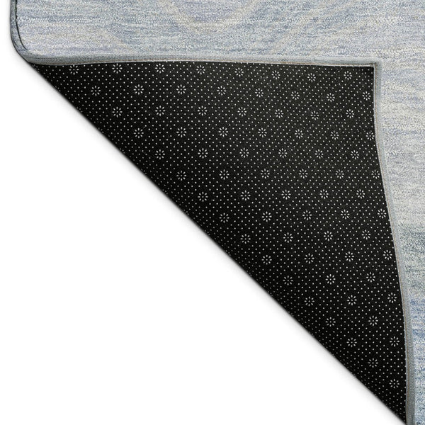 HomeRoots 10' Stylish Denim Blue Striped Washable Area Rug - Durable Indoor/Outdoor Design for High-Traffic Spaces 690404