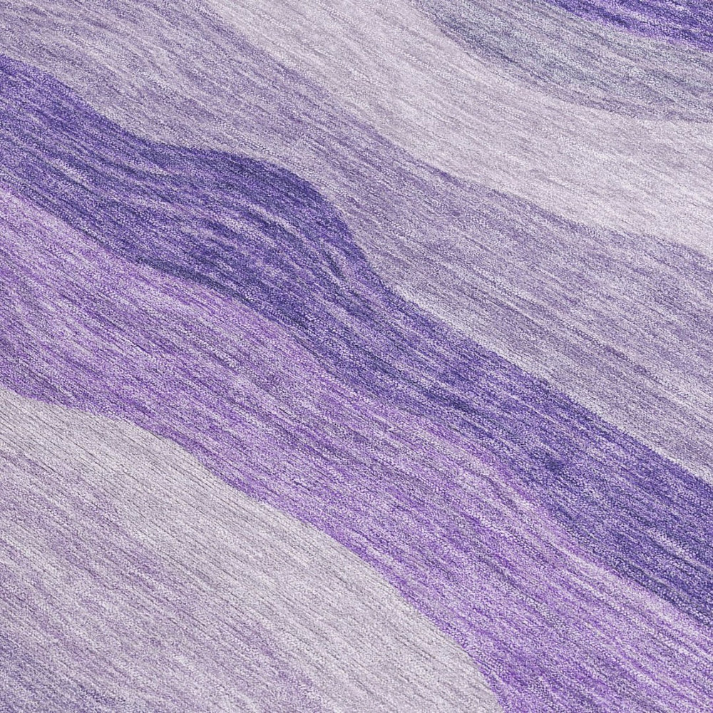 HomeRoots 8' Bold Purple & Plum Striped Washable Round Rug - Durable, Versatile Indoor/Outdoor Decor Solution 690407