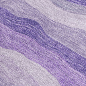 HomeRoots 8' Bold Purple & Plum Striped Washable Round Rug - Durable, Versatile Indoor/Outdoor Decor Solution 690407