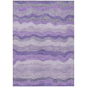 HomeRoots 10' Purple and Plum Striped Indoor-Outdoor Area Rug – Durable, Washable, Perfect for Any Space! 690410