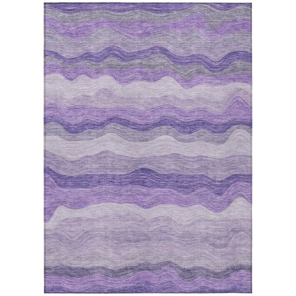 HomeRoots 10' Purple and Plum Striped Indoor-Outdoor Area Rug – Durable, Washable, Perfect for Any Space! 690410