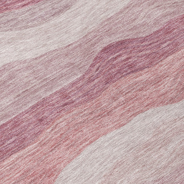 HomeRoots 8' X 10' Salmon Peach Beige Striped Area Rug - Washable, Durable Indoor/Outdoor Style for Any Space 690414