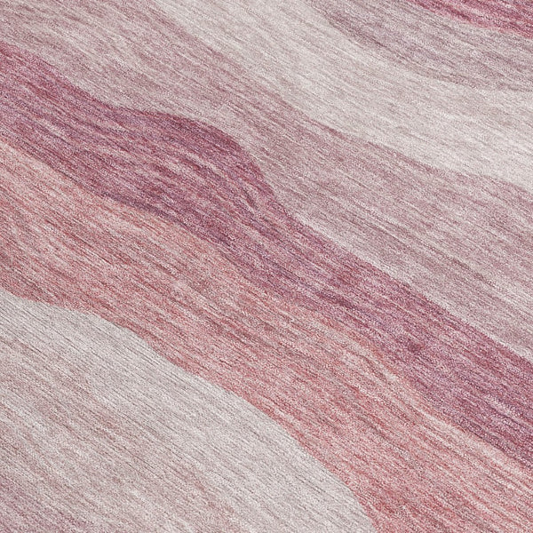 HomeRoots 9' Striped Salmon Peach Beige Area Rug – Washable, Durable, Indoor-Outdoor for High-Traffic Spaces 690415