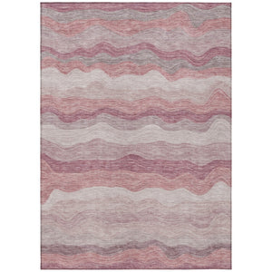 HomeRoots 10' Indoor Outdoor Salmon Peach & Beige Striped Washable Area Rug – Durable, Stylish, Versatile Décor 690416