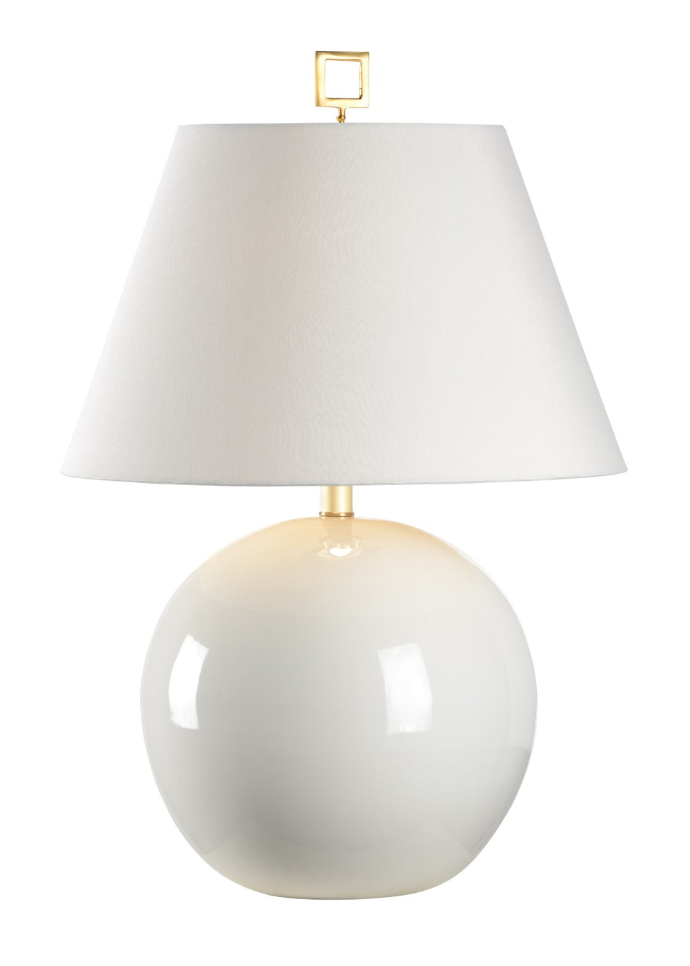 Chelsea House Morrow Crackle-Glazed White Porcelain Table Lamp With Antique Brass Accents — 31" Transitional Light 69042