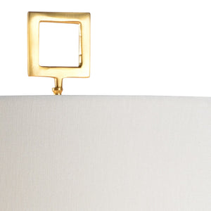 Chelsea House Morrow Crackle-Glazed White Porcelain Table Lamp With Antique Brass Accents — 31" Transitional Light 69042