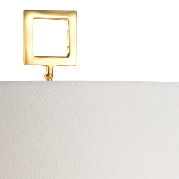 Chelsea House Morrow Crackle-Glazed White Porcelain Table Lamp With Antique Brass Accents — 31" Transitional Light 69042