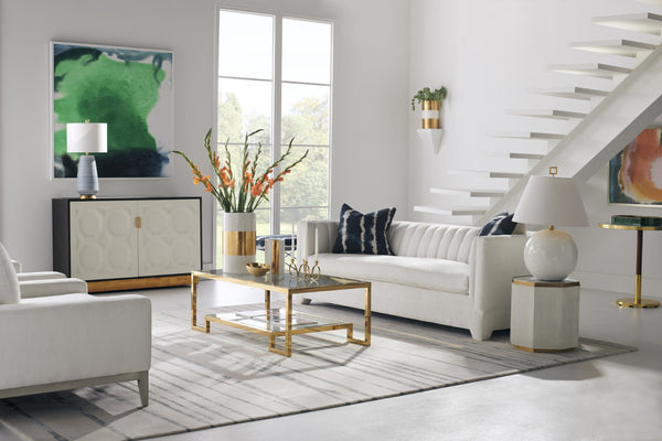 Chelsea House Morrow Crackle-Glazed White Porcelain Table Lamp With Antique Brass Accents — 31" Transitional Light 69042