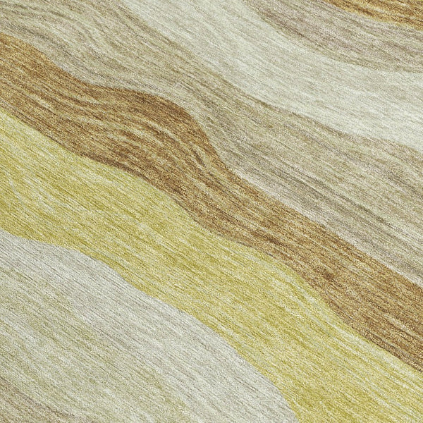 HomeRoots 10' Washable Wheat Khaki & Beige Striped Area Rug - Indoor/Outdoor, Durable, Stain-Resistant Design 690428