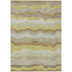 HomeRoots 10' Washable Wheat Khaki & Beige Striped Area Rug - Indoor/Outdoor, Durable, Stain-Resistant Design 690428