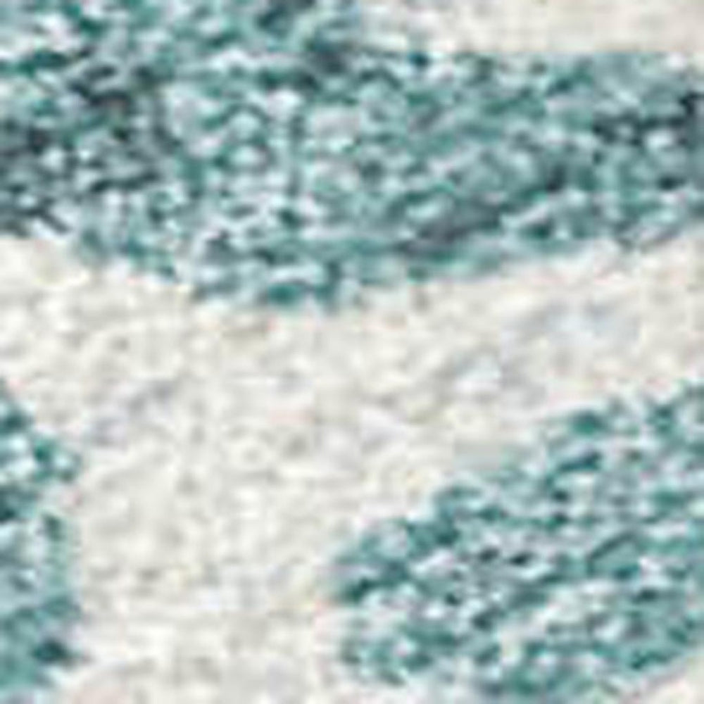 HomeRoots 5' Striped Teal Blue, Ivory & Khaki Area Rug – Washable Indoor/Outdoor Design for Any Space! 690460