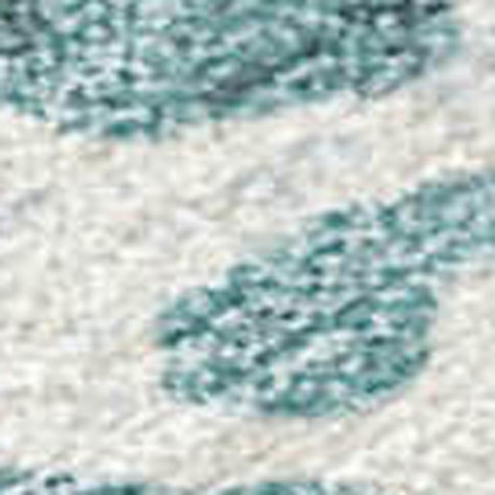 HomeRoots 8' X 10' Stylish Teal Blue, Ivory & Khaki Striped Indoor Outdoor Area Rug - Washable & Durable Design 690462