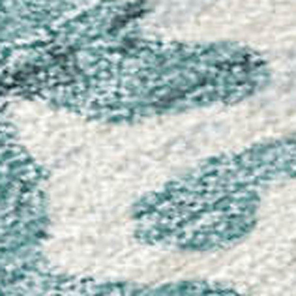 HomeRoots 9' X 12' Stylish Teal Blue, Ivory & Khaki Striped Washable Indoor/Outdoor Area Rug for Versatile Use 690463