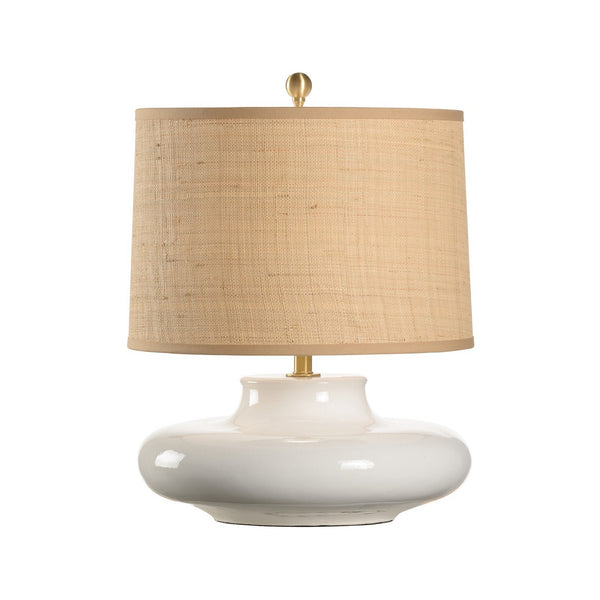 Chelsea House Gainsboro Porcelain Table Lamp With White Glaze And Antique Brass Accents — 21.5" Ambient Light Elegance 69047-2