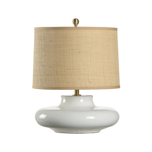 Chelsea House Gainsboro Porcelain Table Lamp With White Glaze And Antique Brass Accents — 21.5" Ambient Light Elegance 69047-2