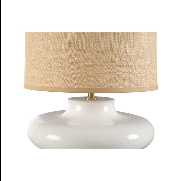 Chelsea House Gainsboro Porcelain Table Lamp With White Glaze And Antique Brass Accents — 21.5" Ambient Light Elegance 69047-2
