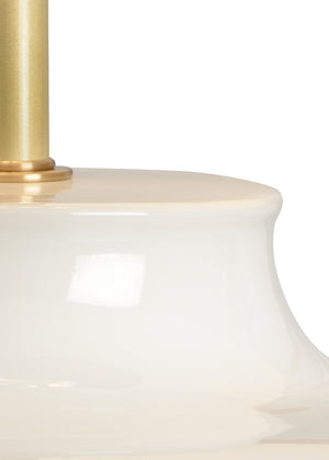 Chelsea House Gainsboro White Glazed Porcelain Lamp With Antique Brass Accents — Bradshaw Orrell Design, 21.5" H 69047